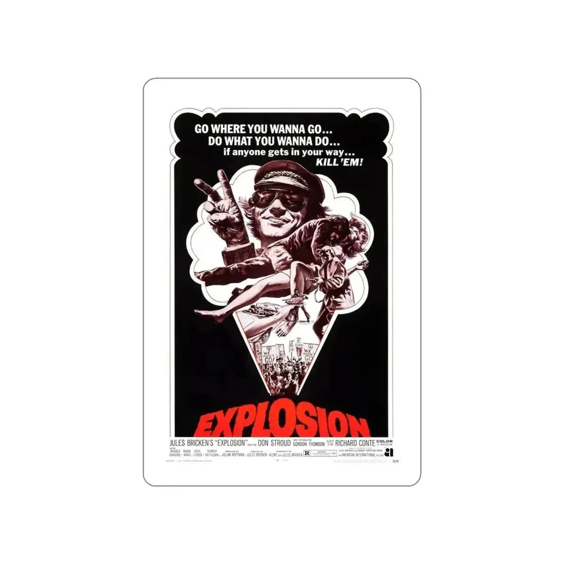 EXPLOSION 1969 Movie Poster STICKER Vinyl Die-Cut Decal - The Sticker Space