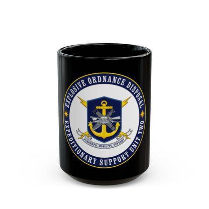 Explosive Ordnance Disposal Unit Two (U.S. Navy) Black Coffee Mug-15oz-The Sticker Space