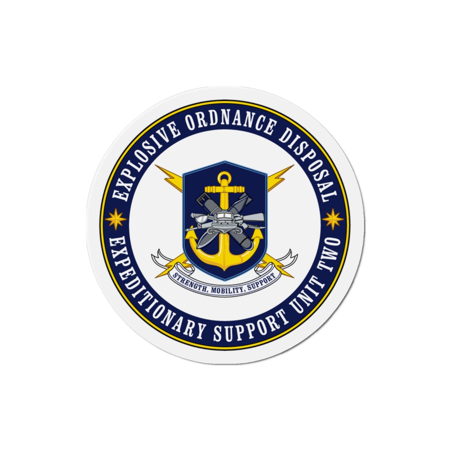 Explosive Ordnance Disposal Unit Two (U.S. Navy) Die-Cut Magnet-3" x 3"-The Sticker Space