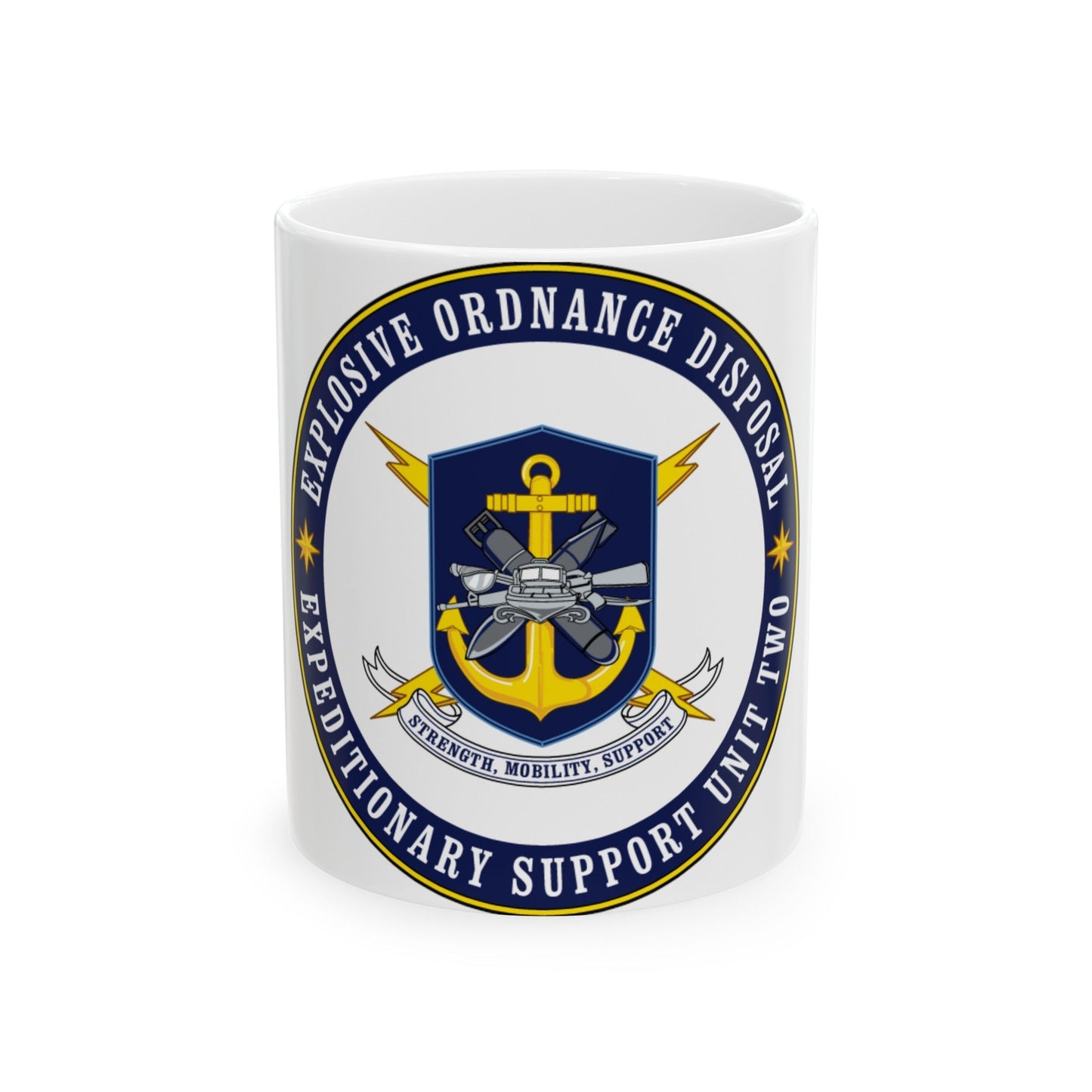 Explosive Ordnance Disposal Unit Two (U.S. Navy) White Coffee Mug-11oz-The Sticker Space