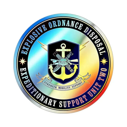 Explosive Ordnance Disposal Unit Two (U.S. Navy) Holographic STICKER Die-Cut Vinyl Decal 3 Inch Holographic - The Sticker Space