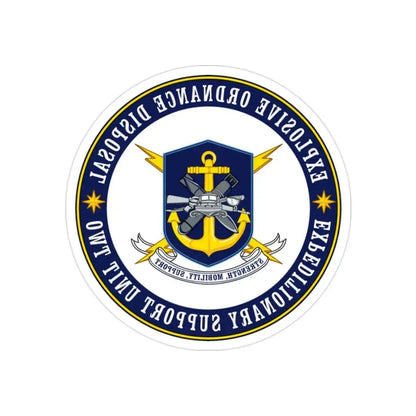 Explosive Ordnance Disposal Unit Two (U.S. Navy) REVERSE PRINT Transparent Die-Cut STICKER 2 Inch Die-Cut Transparent - The Sticker Space