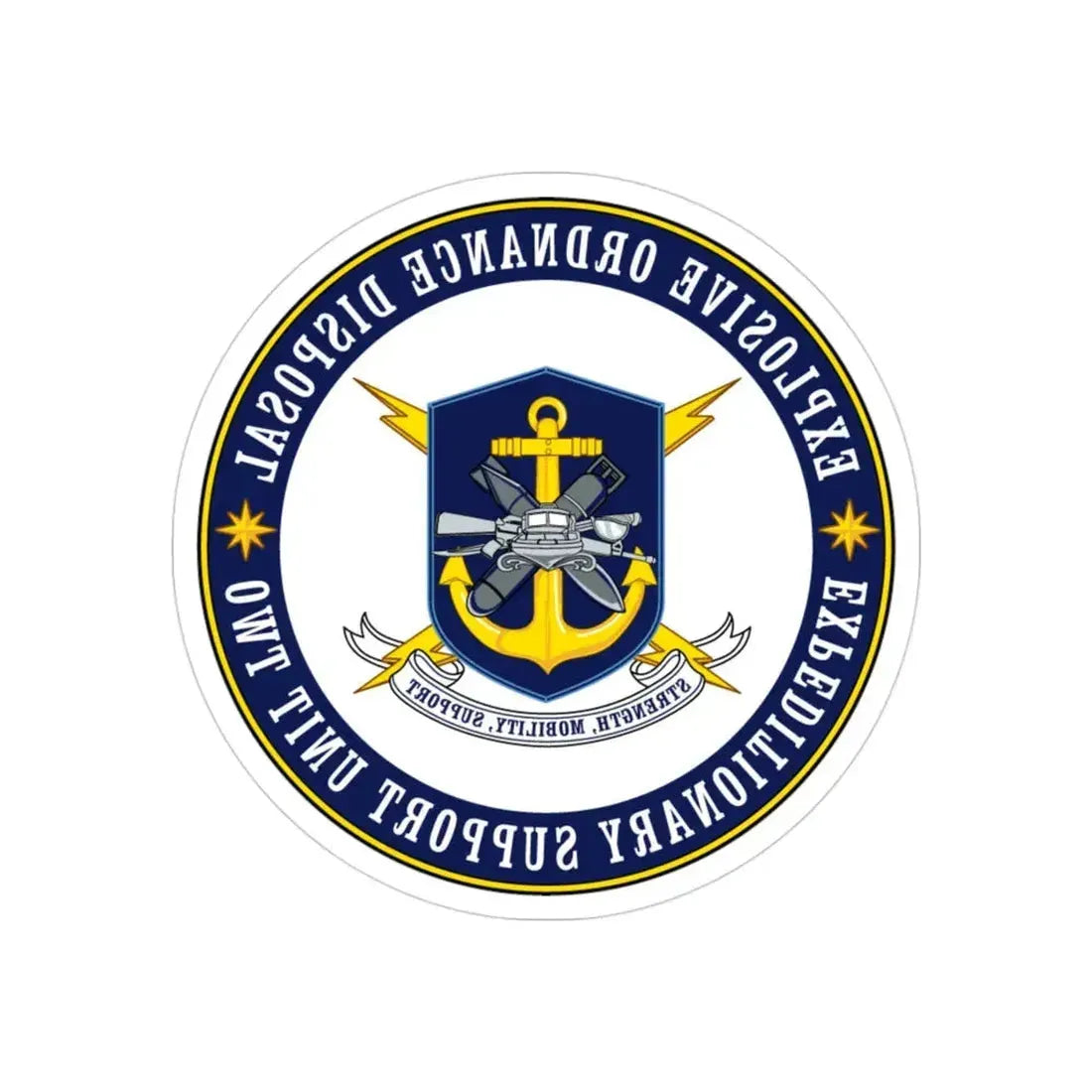 Explosive Ordnance Disposal Unit Two (U.S. Navy) REVERSE PRINT Transparent Die-Cut STICKER 3 Inch Die-Cut Transparent - The Sticker Space