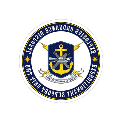 Explosive Ordnance Disposal Unit Two (U.S. Navy) REVERSE PRINT Transparent Die-Cut STICKER 3 Inch Die-Cut Transparent - The Sticker Space