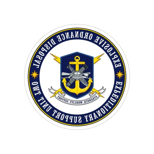 Explosive Ordnance Disposal Unit Two (U.S. Navy) REVERSE PRINT Transparent Die-Cut STICKER 6 Inch Die-Cut Transparent - The Sticker Space