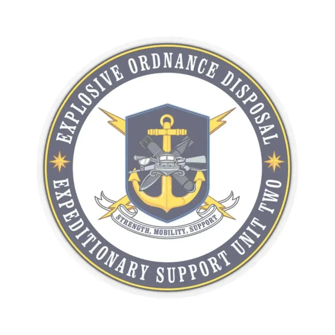 Explosive Ordnance Disposal Unit Two (U.S. Navy) STICKER Vinyl Kiss-Cut Decal 2 Inch Transparent - The Sticker Space