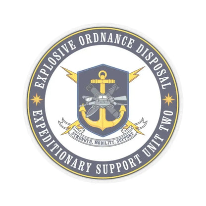 Explosive Ordnance Disposal Unit Two (U.S. Navy) STICKER Vinyl Kiss-Cut Decal 3 Inch Transparent - The Sticker Space