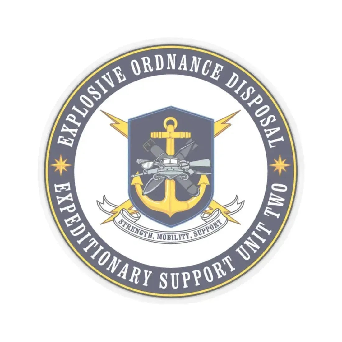 Explosive Ordnance Disposal Unit Two (U.S. Navy) STICKER Vinyl Kiss-Cut Decal 4 Inch Transparent - The Sticker Space