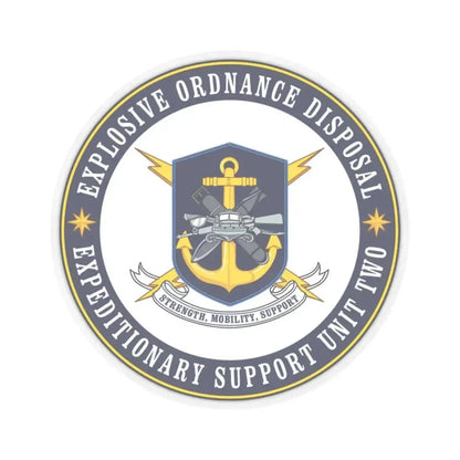 Explosive Ordnance Disposal Unit Two (U.S. Navy) STICKER Vinyl Kiss-Cut Decal 4 Inch Transparent - The Sticker Space