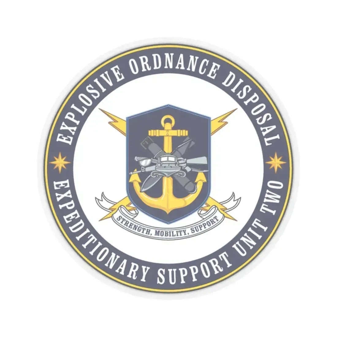 Explosive Ordnance Disposal Unit Two (U.S. Navy) STICKER Vinyl Kiss-Cut Decal 6 Inch Transparent - The Sticker Space