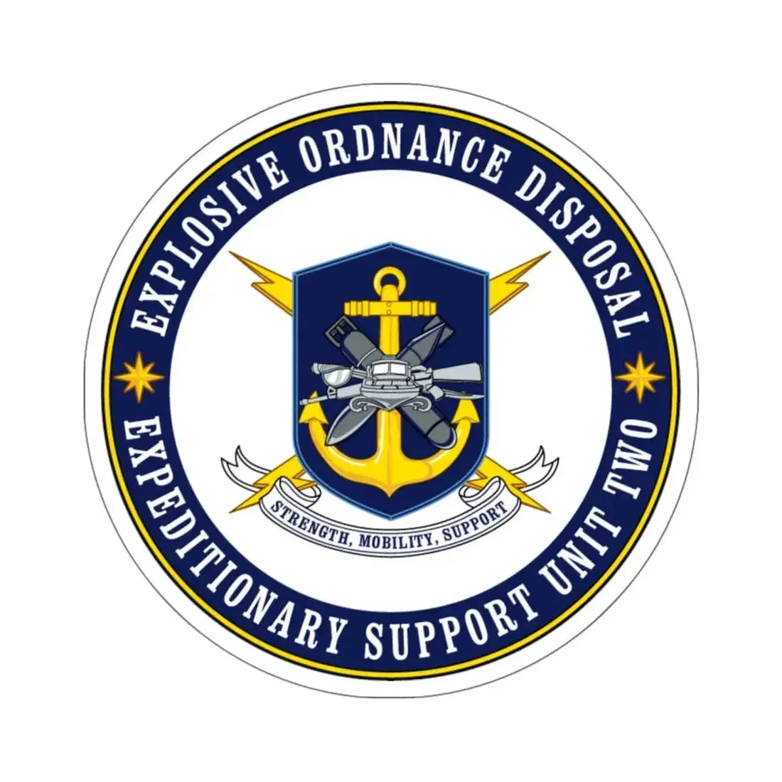 Explosive Ordnance Disposal Unit Two (U.S. Navy) STICKER Vinyl Kiss-Cut Decal 6 Inch White - The Sticker Space