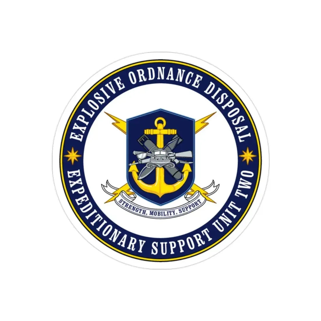 Explosive Ordnance Disposal Unit Two (U.S. Navy) Transparent STICKER Die-Cut Vinyl Decal 2 Inch Transparent - The Sticker Space