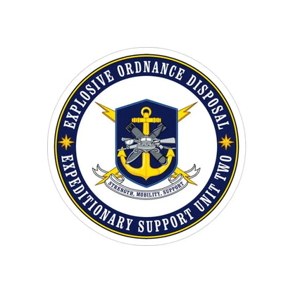 Explosive Ordnance Disposal Unit Two (U.S. Navy) Transparent STICKER Die-Cut Vinyl Decal 3 Inch Transparent - The Sticker Space