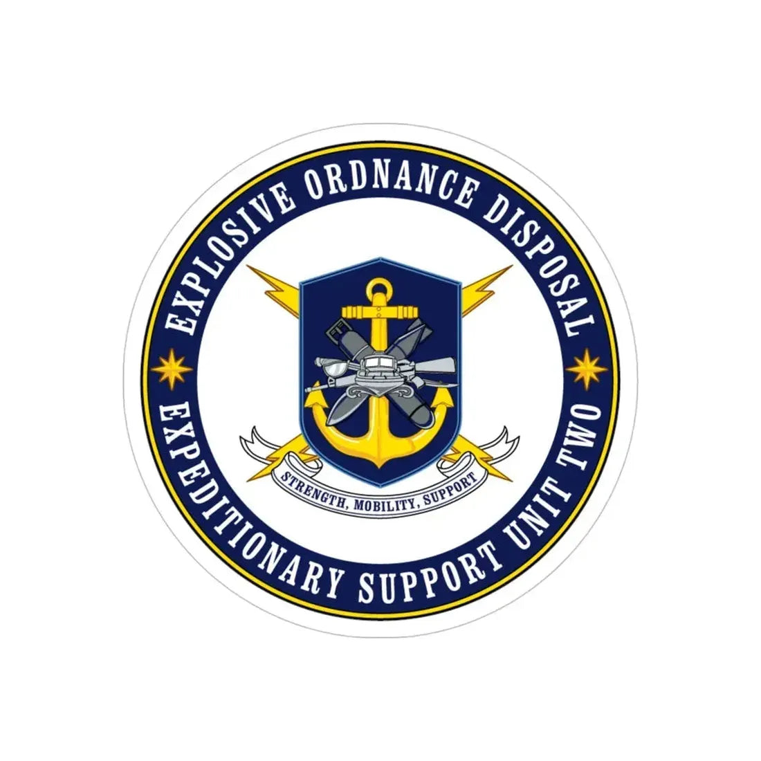 Explosive Ordnance Disposal Unit Two (U.S. Navy) Transparent STICKER Die-Cut Vinyl Decal 4 Inch Transparent - The Sticker Space