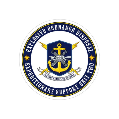 Explosive Ordnance Disposal Unit Two (U.S. Navy) Transparent STICKER Die-Cut Vinyl Decal 4 Inch Transparent - The Sticker Space