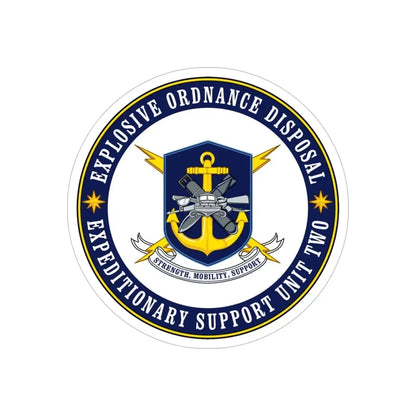 Explosive Ordnance Disposal Unit Two (U.S. Navy) Transparent STICKER Die-Cut Vinyl Decal 5 Inch Transparent - The Sticker Space