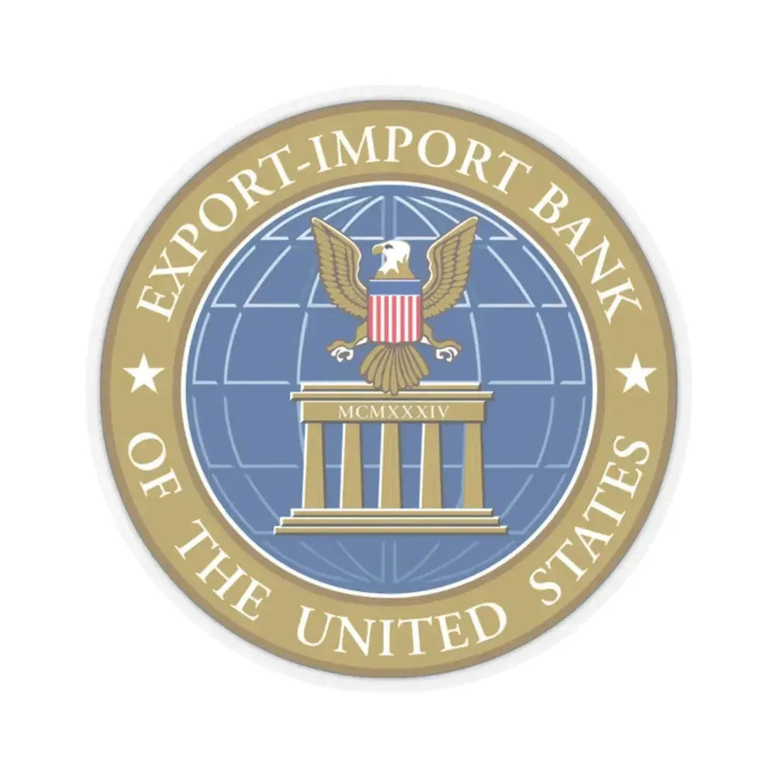 Export Import Bank of the United States - STICKER Vinyl Kiss-Cut Decal 2 Inch Transparent - The Sticker Space