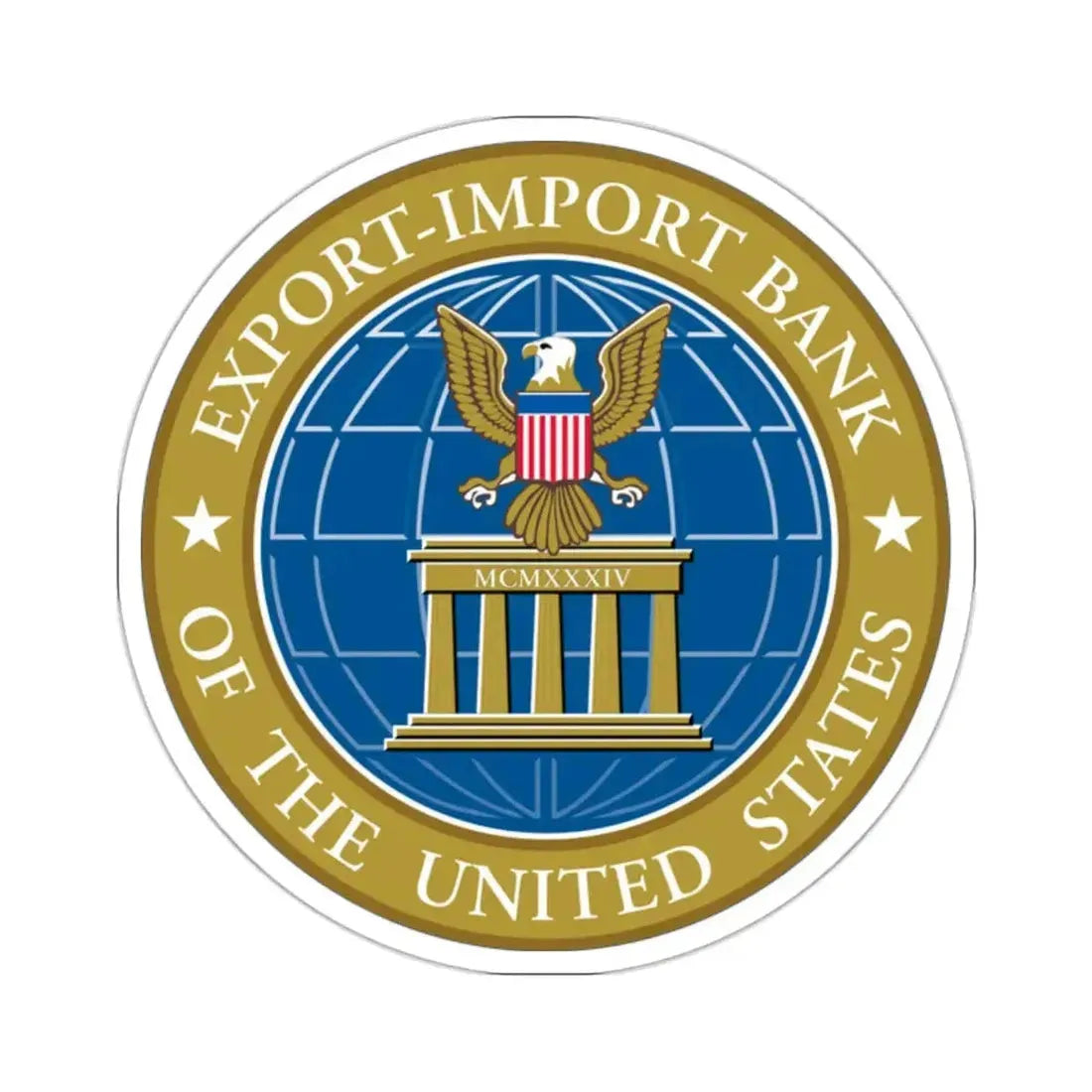 Export Import Bank of the United States - STICKER Vinyl Kiss-Cut Decal 2 Inch White - The Sticker Space