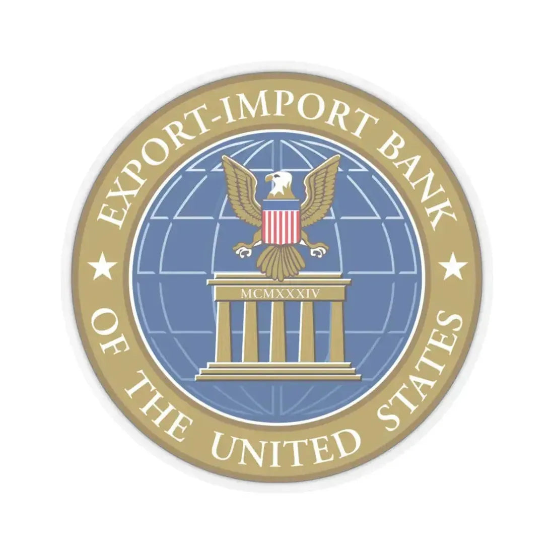 Export Import Bank of the United States - STICKER Vinyl Kiss-Cut Decal 3 Inch Transparent - The Sticker Space
