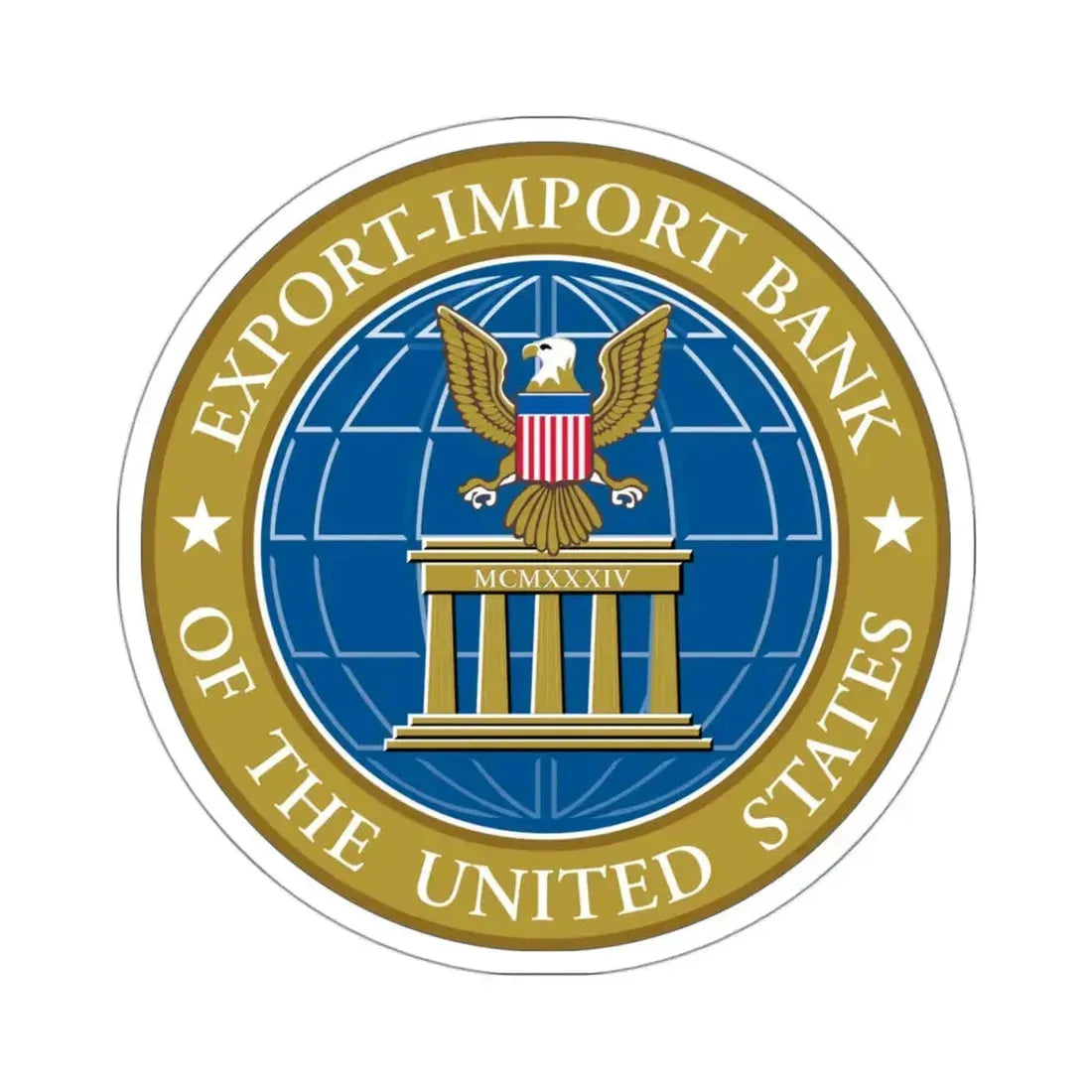 Export Import Bank of the United States - STICKER Vinyl Kiss-Cut Decal 3 Inch White - The Sticker Space