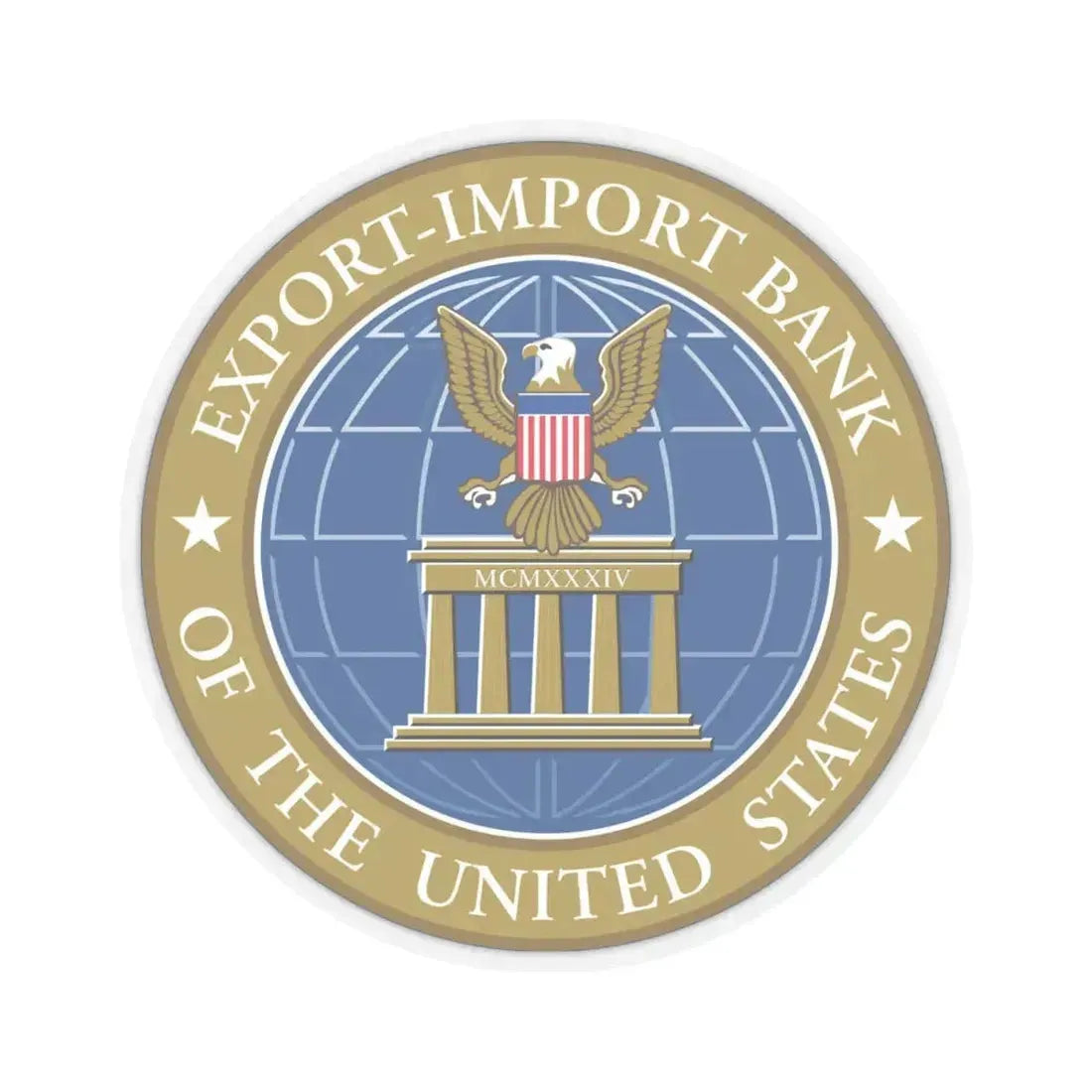 Export Import Bank of the United States - STICKER Vinyl Kiss-Cut Decal 4 Inch Transparent - The Sticker Space