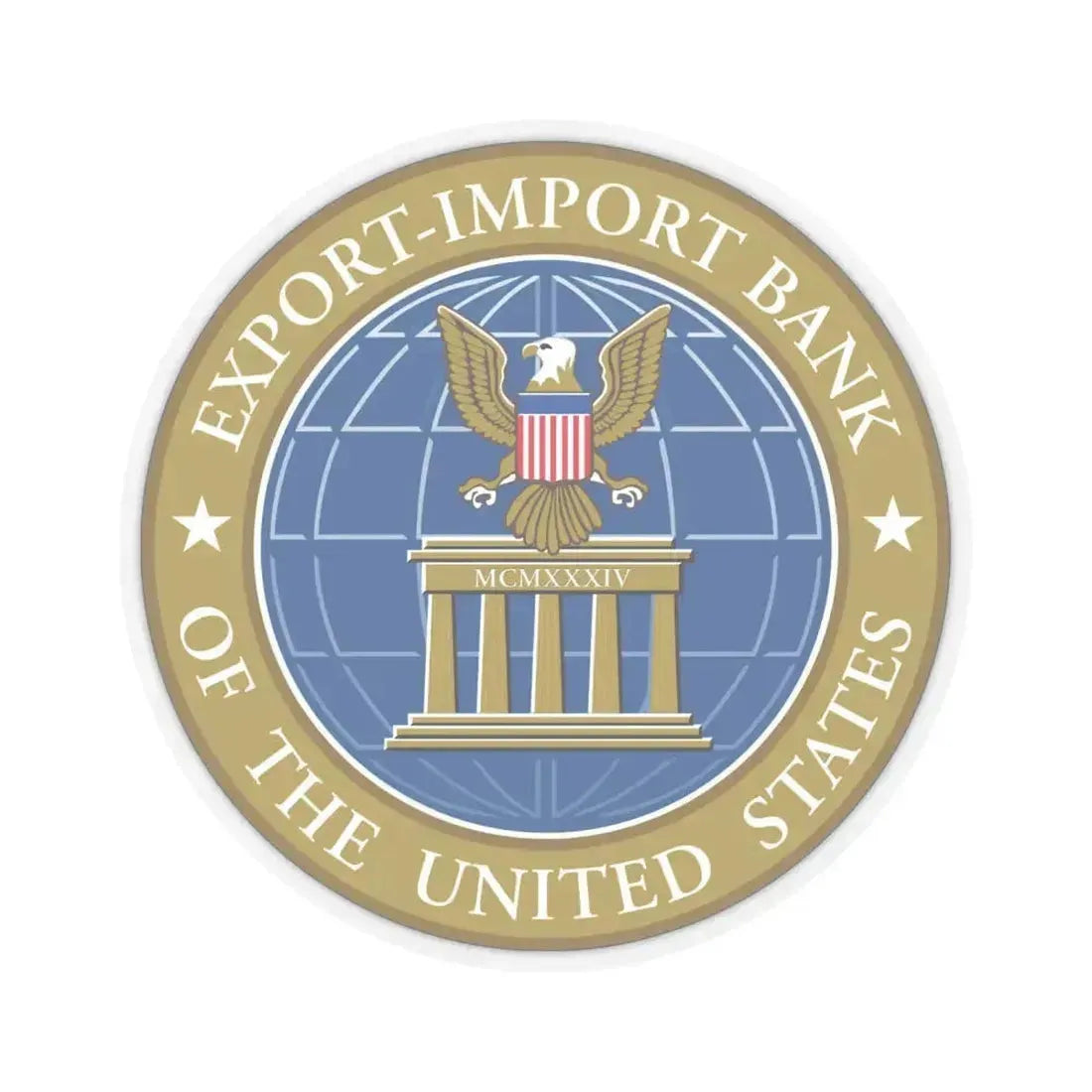 Export Import Bank of the United States - STICKER Vinyl Kiss-Cut Decal 6 Inch Transparent - The Sticker Space