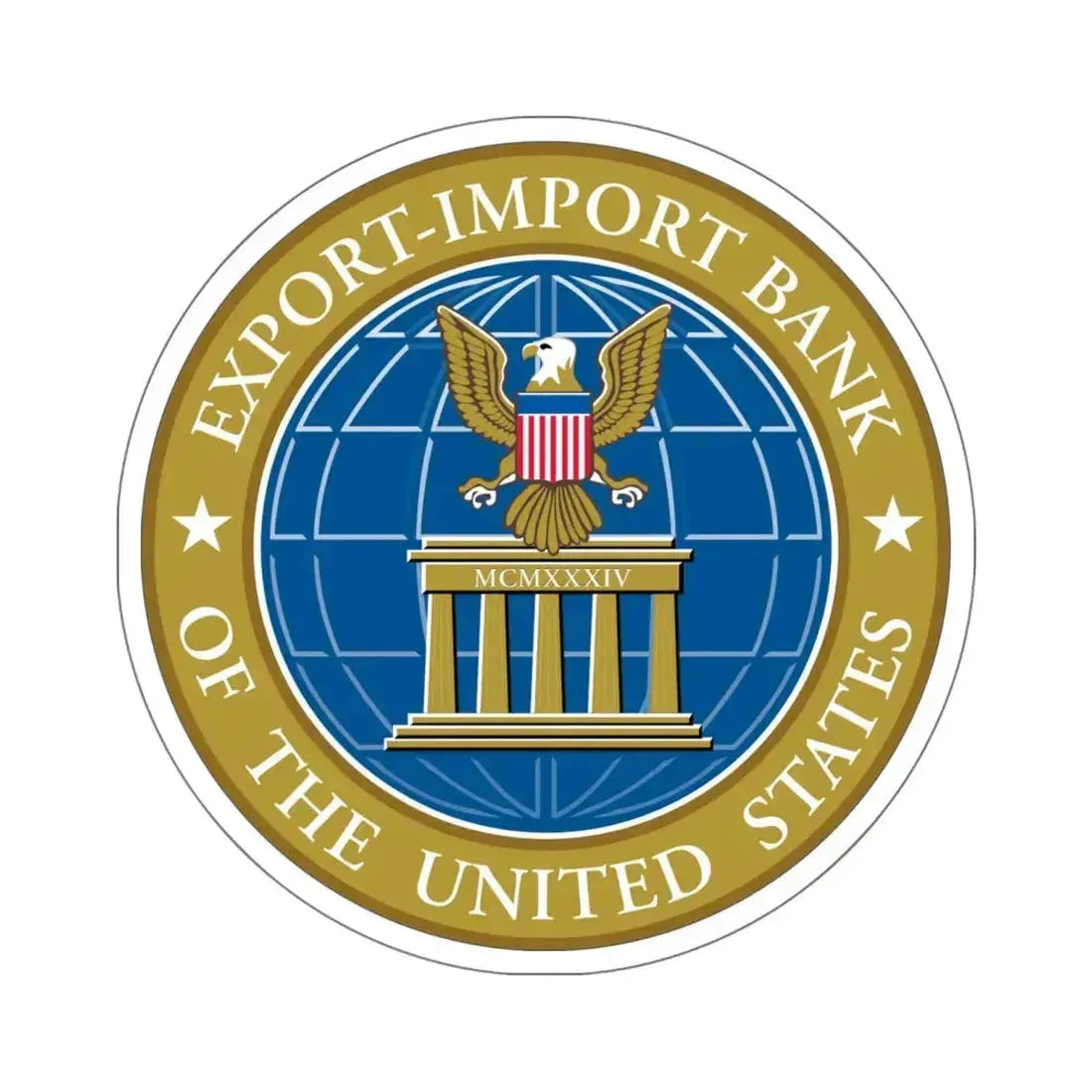 Export Import Bank of the United States - STICKER Vinyl Kiss-Cut Decal 6 Inch White - The Sticker Space