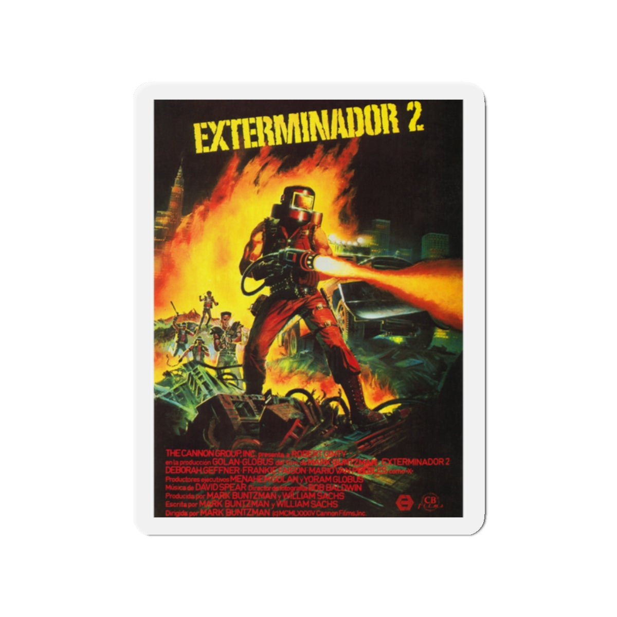 EXTERMINATOR 2 1984 Movie Poster - Die-Cut Magnet-2" x 2"-The Sticker Space