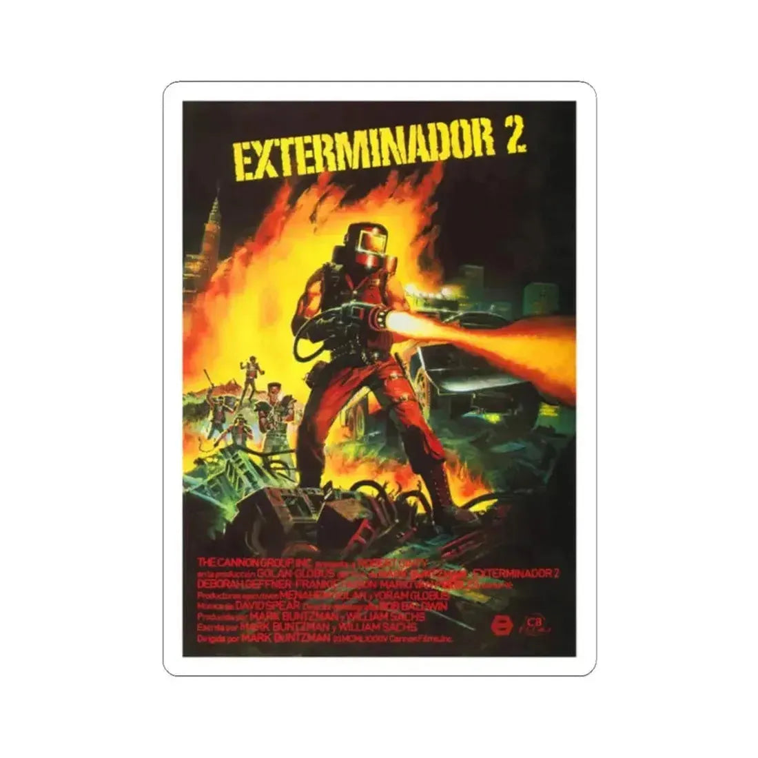 EXTERMINATOR 2 1984 Movie Poster - STICKER Vinyl Kiss-Cut Decal 2 Inch White - The Sticker Space