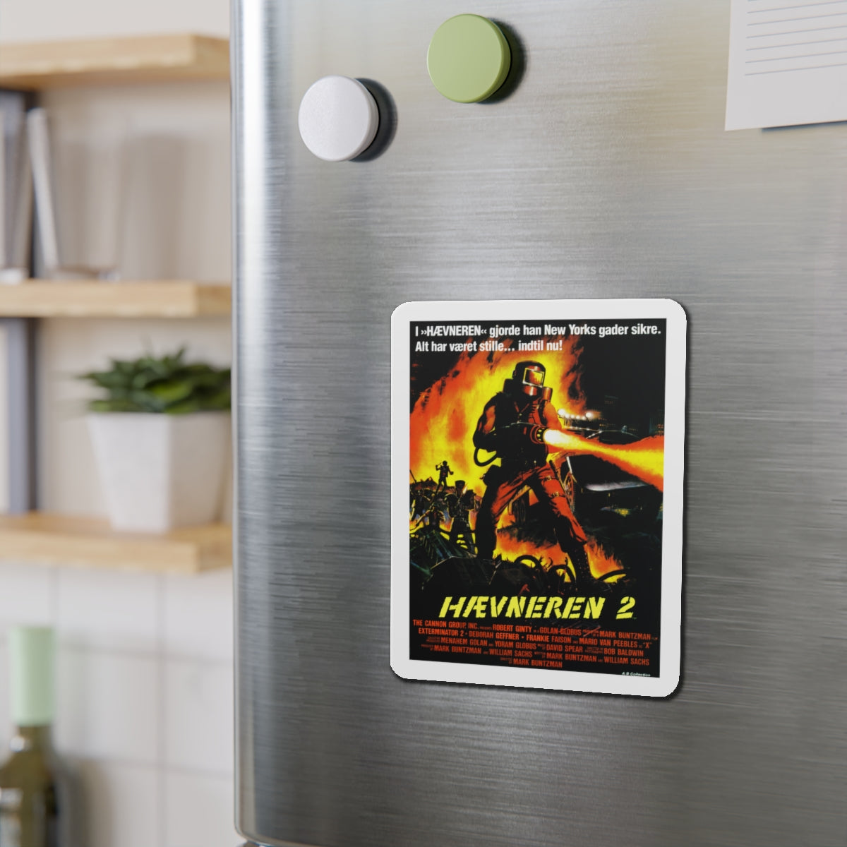 EXTERMINATOR II (DANISH) 1984 Movie Poster - Die-Cut Magnet-The Sticker Space