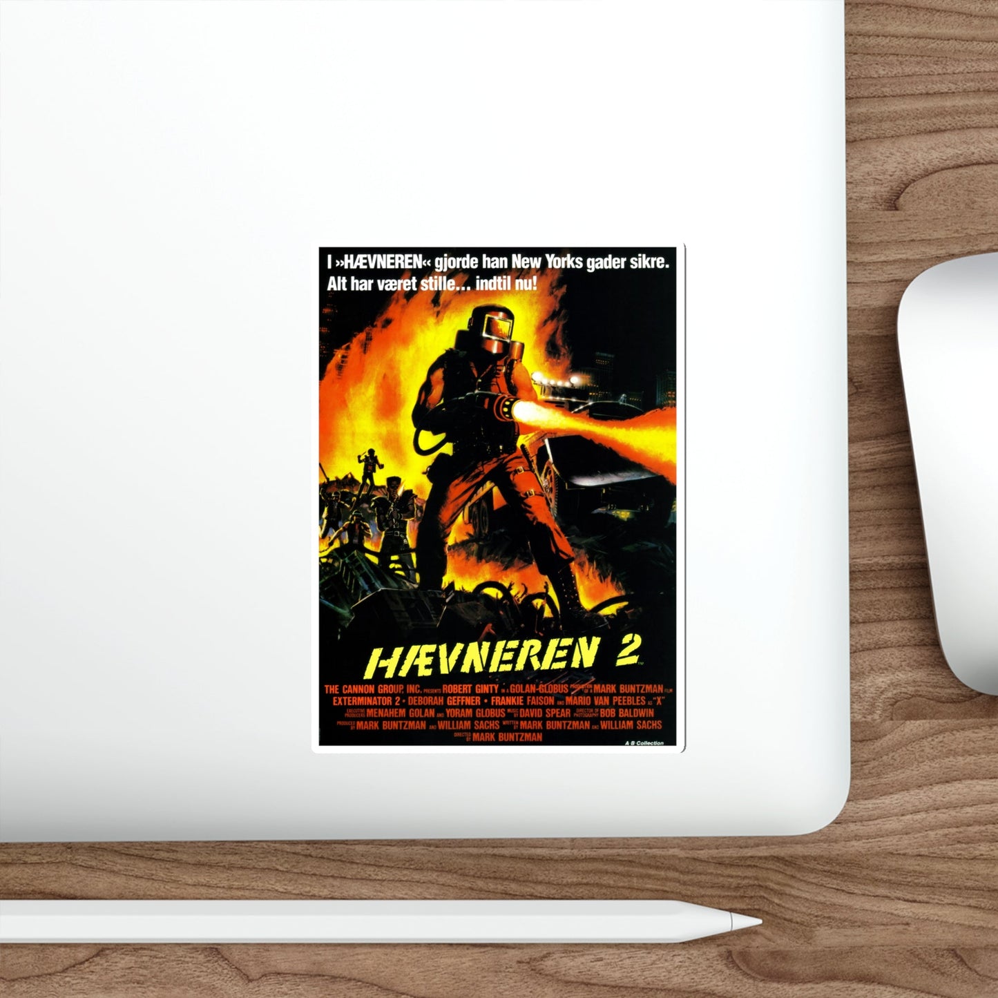 EXTERMINATOR II (DANISH) 1984 Movie Poster STICKER Vinyl Die-Cut Decal-The Sticker Space