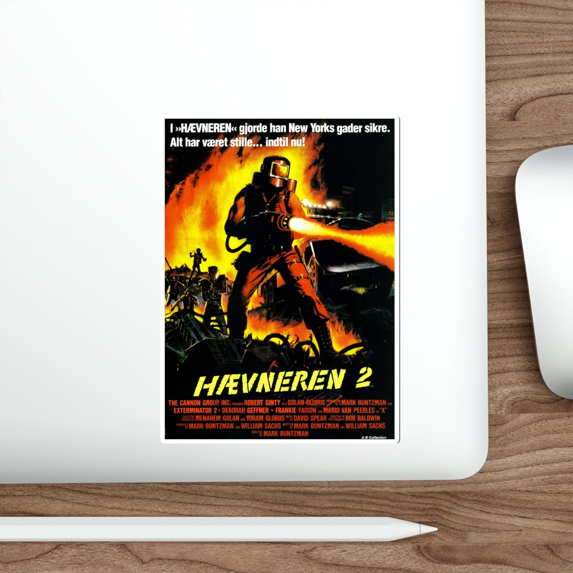 EXTERMINATOR II (DANISH) 1984 Movie Poster STICKER Vinyl Die-Cut Decal-The Sticker Space