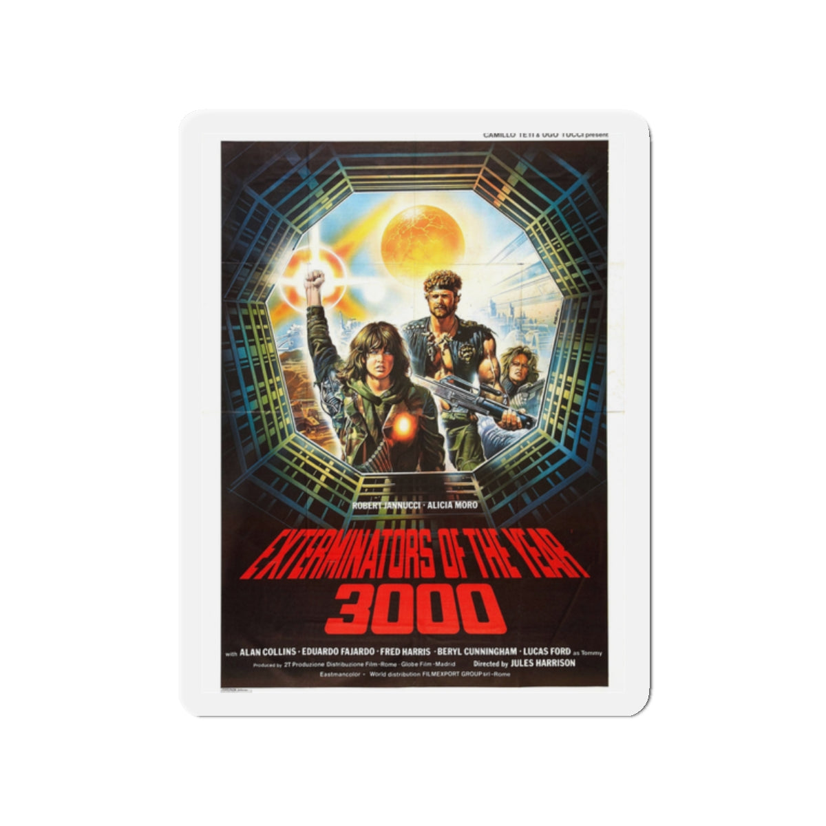 EXTERMINATORS OF THE YEAR 3000 1983 Movie Poster - Die-Cut Magnet-2" x 2"-The Sticker Space