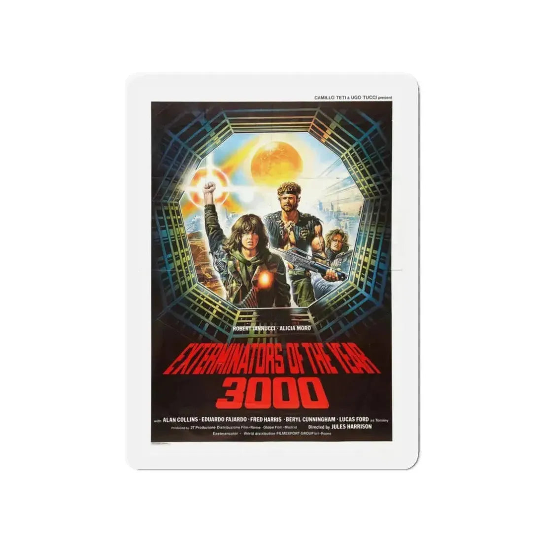EXTERMINATORS OF THE YEAR 3000 1983 Movie Poster - Refrigerator Magnet 3 Inch - The Sticker Space