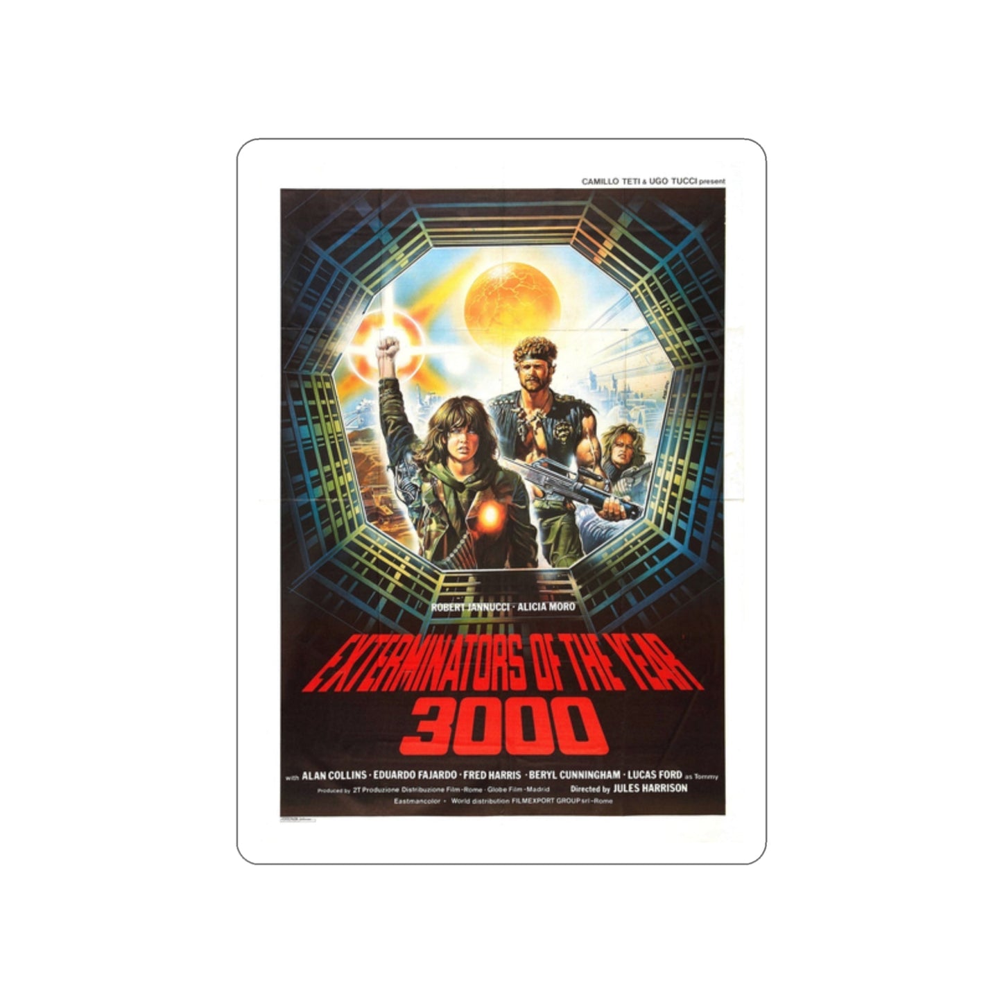 EXTERMINATORS OF THE YEAR 3000 1983 Movie Poster STICKER Vinyl Die-Cut Decal-2 Inch-The Sticker Space