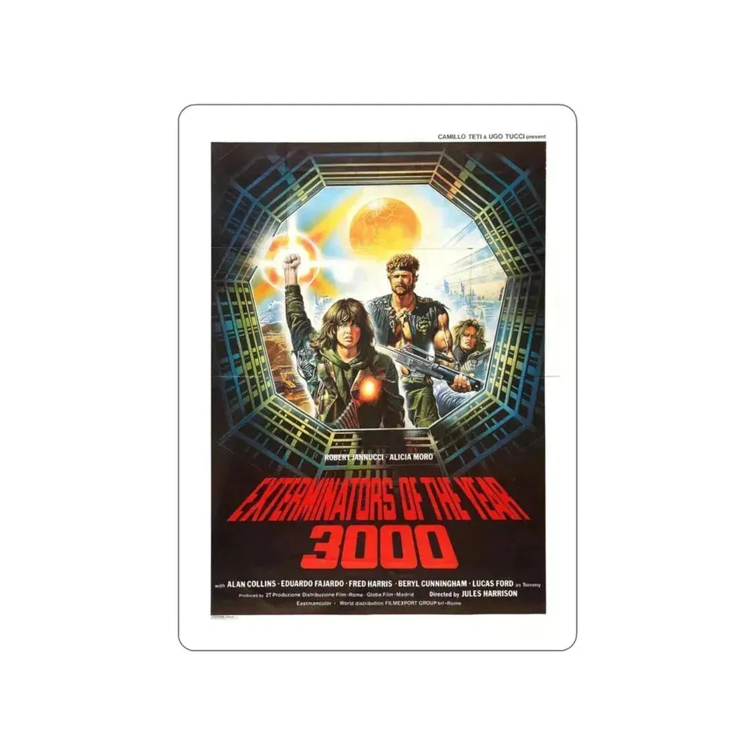EXTERMINATORS OF THE YEAR 3000 1983 Movie Poster STICKER Vinyl Die-Cut Decal 3 Inch - The Sticker Space