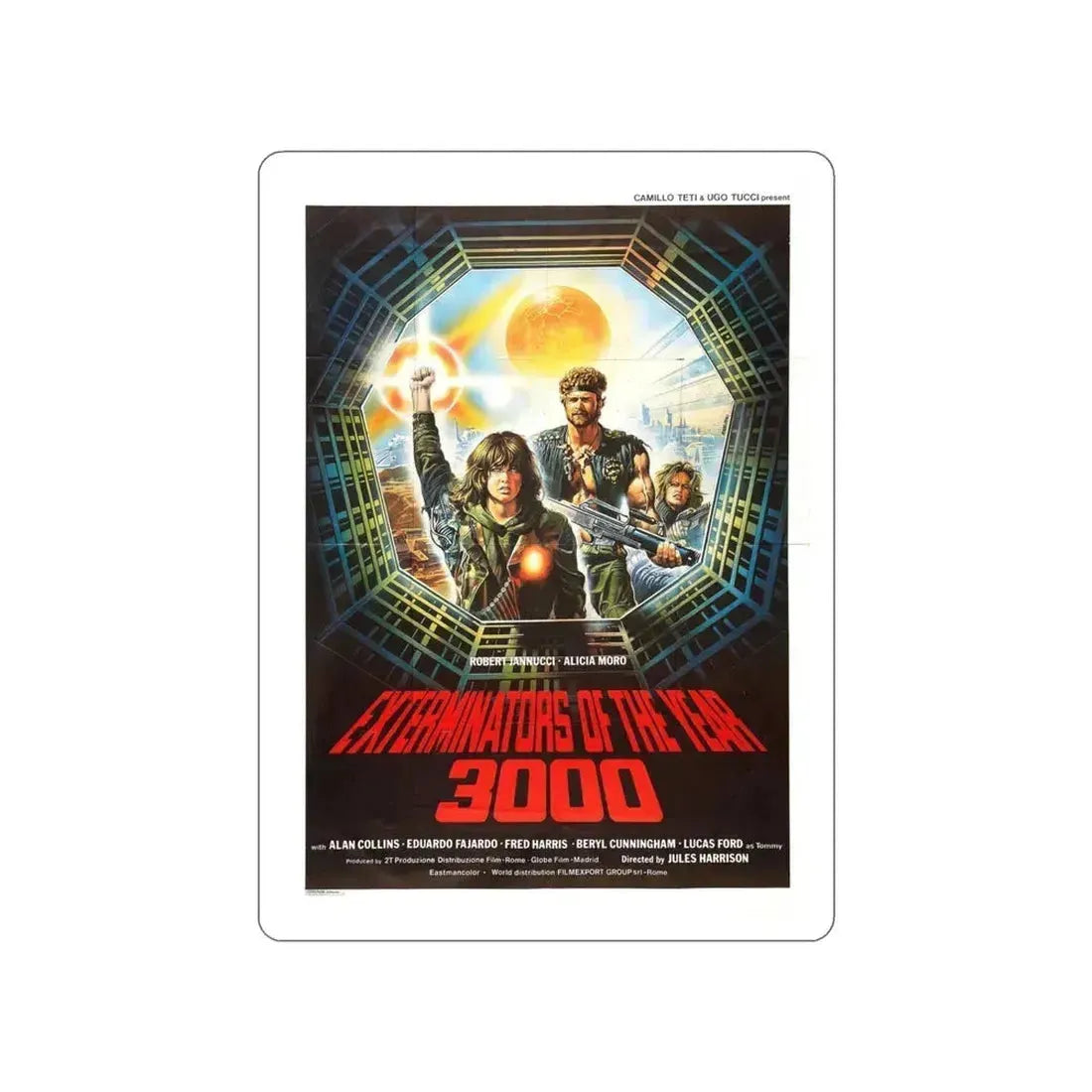 EXTERMINATORS OF THE YEAR 3000 1983 Movie Poster STICKER Vinyl Die-Cut Decal 4 Inch - The Sticker Space