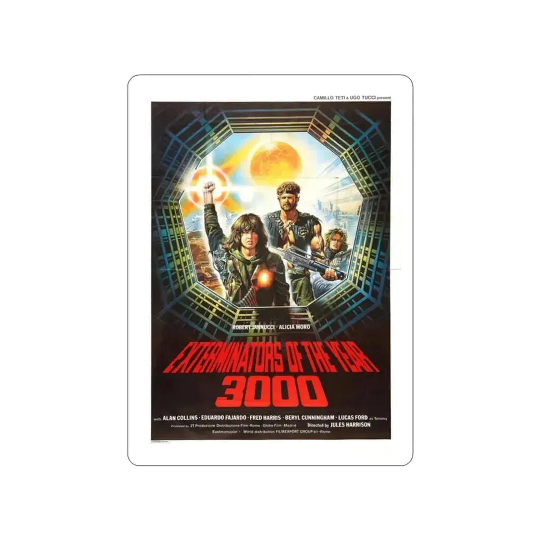 EXTERMINATORS OF THE YEAR 3000 1983 Movie Poster STICKER Vinyl Die-Cut Decal - The Sticker Space