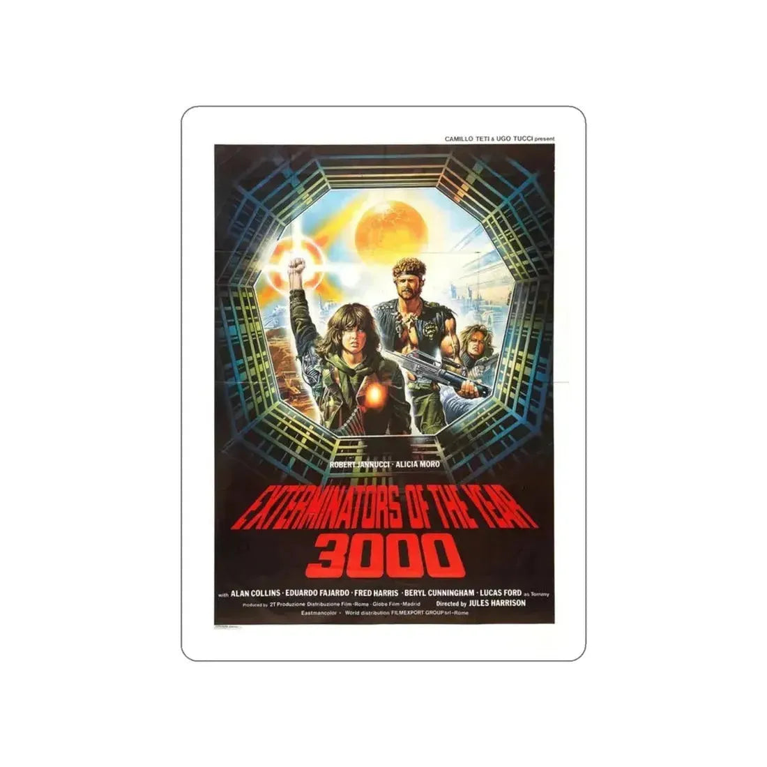 EXTERMINATORS OF THE YEAR 3000 1983 Movie Poster STICKER Vinyl Die-Cut Decal - The Sticker Space