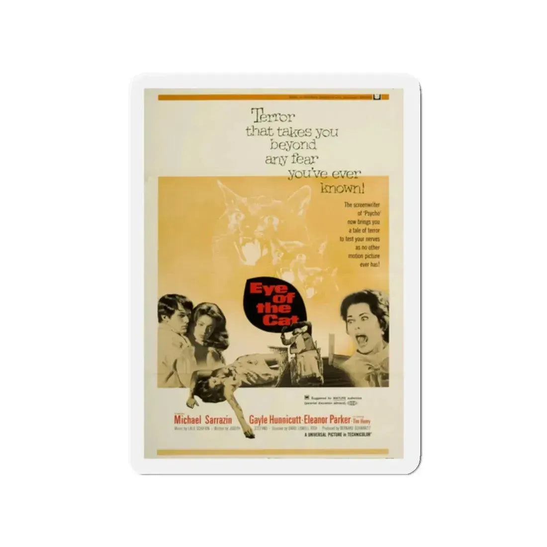 EYE OF THE CAT 1969 Movie Poster - Refrigerator Magnet 2 Inch - The Sticker Space