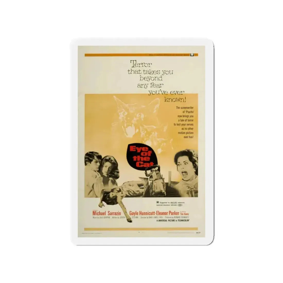 EYE OF THE CAT 1969 Movie Poster - Refrigerator Magnet 3 Inch - The Sticker Space