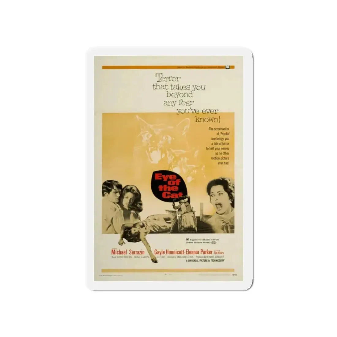 EYE OF THE CAT 1969 Movie Poster - Refrigerator Magnet 4 Inch - The Sticker Space