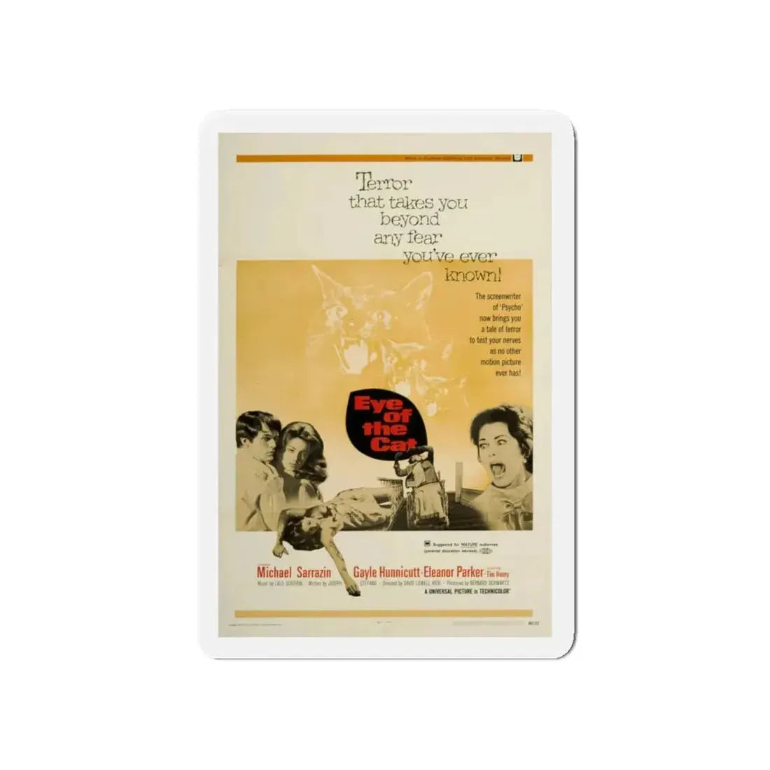 EYE OF THE CAT 1969 Movie Poster - Refrigerator Magnet 5 Inch - The Sticker Space