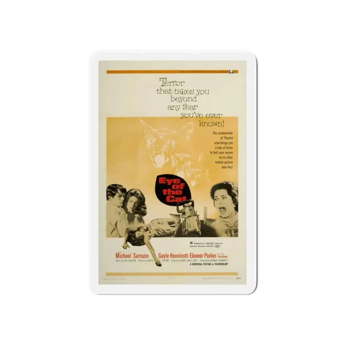 EYE OF THE CAT 1969 Movie Poster - Refrigerator Magnet 6 Inch - The Sticker Space