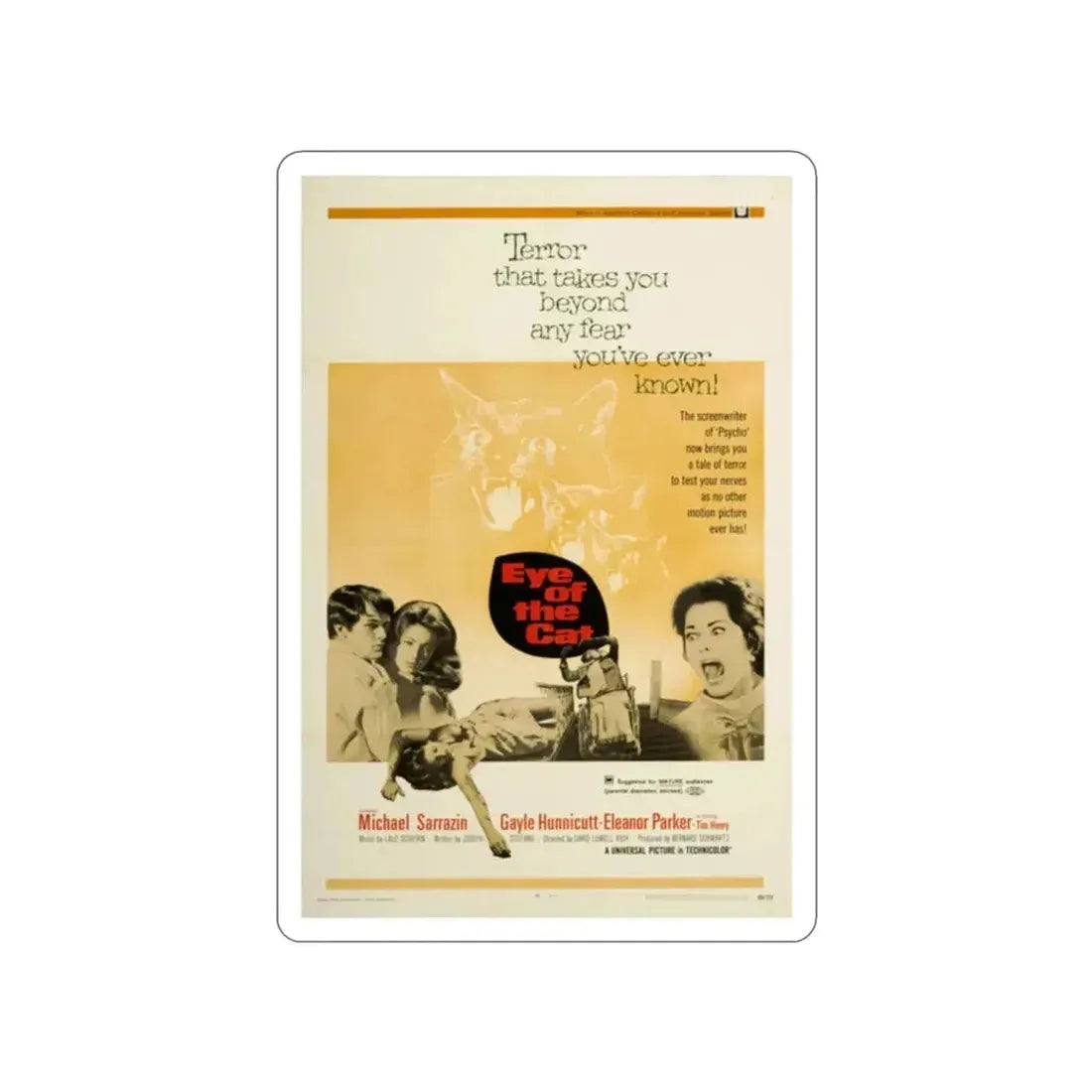 EYE OF THE CAT 1969 Movie Poster STICKER Vinyl Die-Cut Decal - The Sticker Space