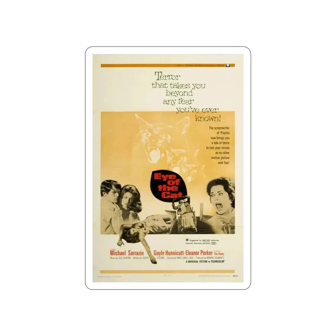 EYE OF THE CAT 1969 Movie Poster STICKER Vinyl Die-Cut Decal - The Sticker Space