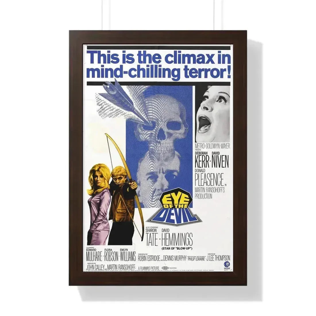 EYE OF THE DEVIL 1966 - Framed Movie Poster 16″ x 24″ Walnut - The Sticker Space