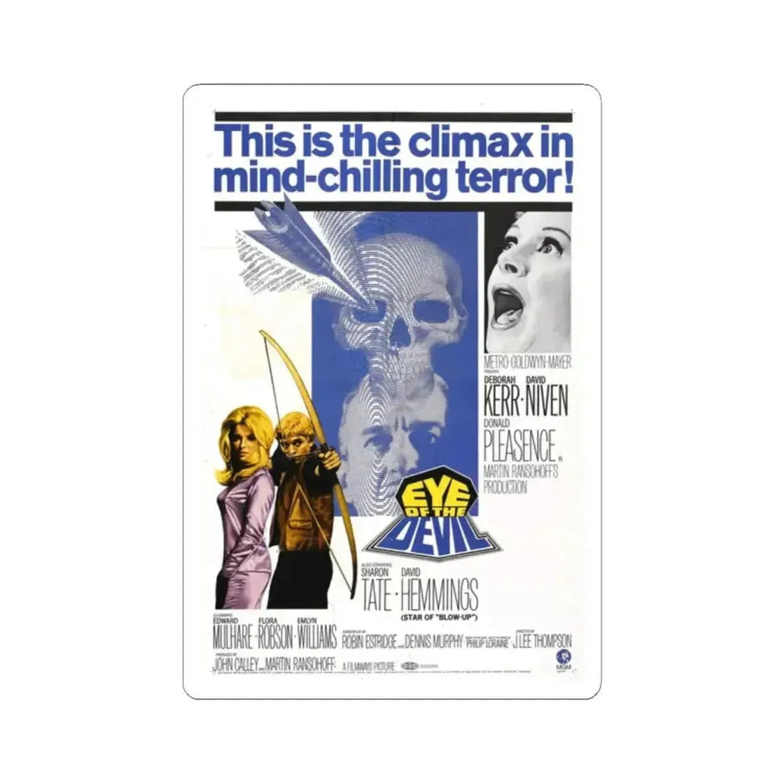 EYE OF THE DEVIL 1966 Movie Poster - STICKER Vinyl Kiss-Cut Decal 2 Inch White - The Sticker Space