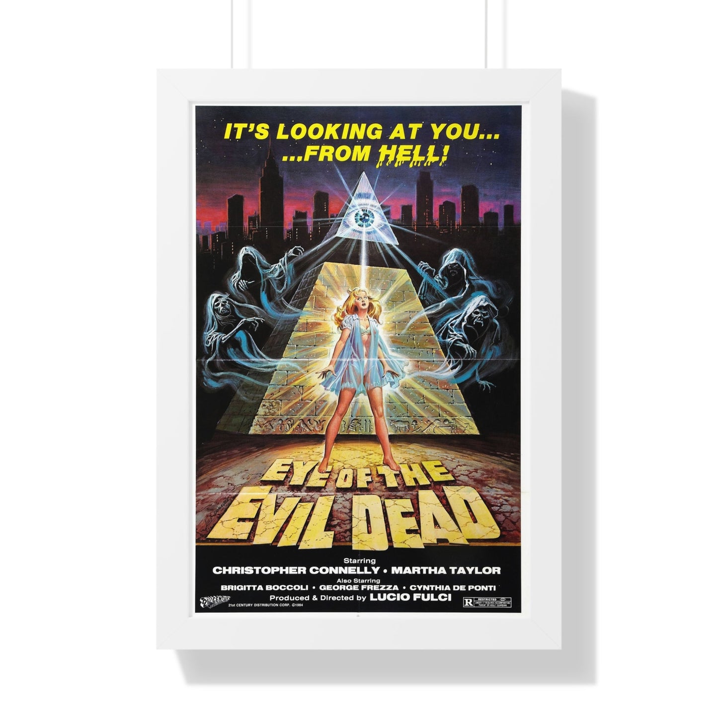 EYE OF THE EVIL DEAD (MANHATTAN BABY) 1982 - Framed Movie Poster-16″ x 24″-The Sticker Space