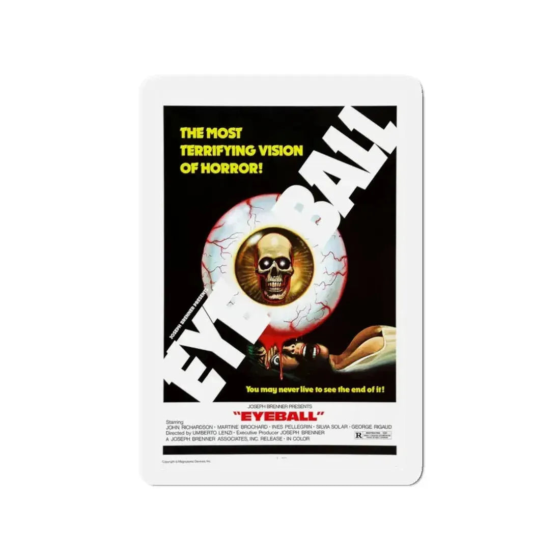EYEBALL (2) 1975 Movie Poster - Refrigerator Magnet 3 Inch - The Sticker Space